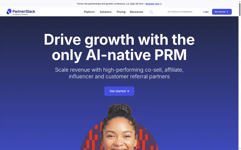 PartnerStack 공식 사이트 화면