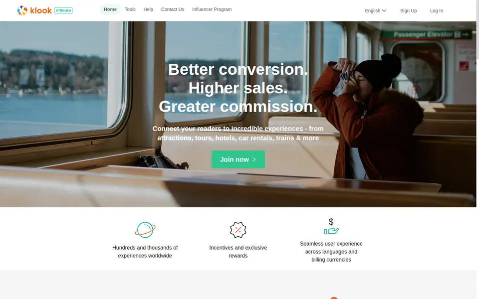 Klook Affiliate 공식 사이트 화면