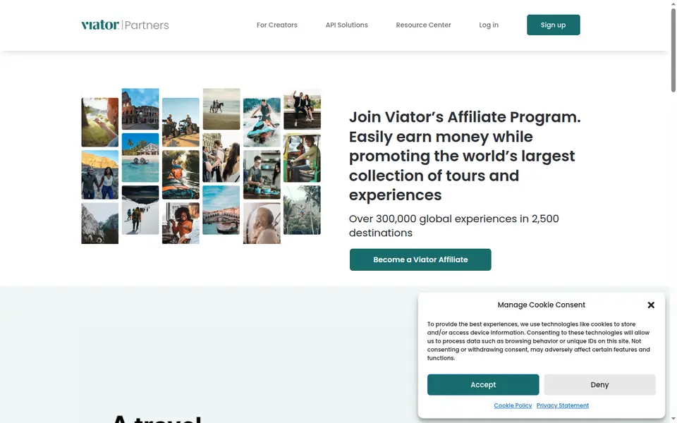 Viator Partners 공식 사이트 화면