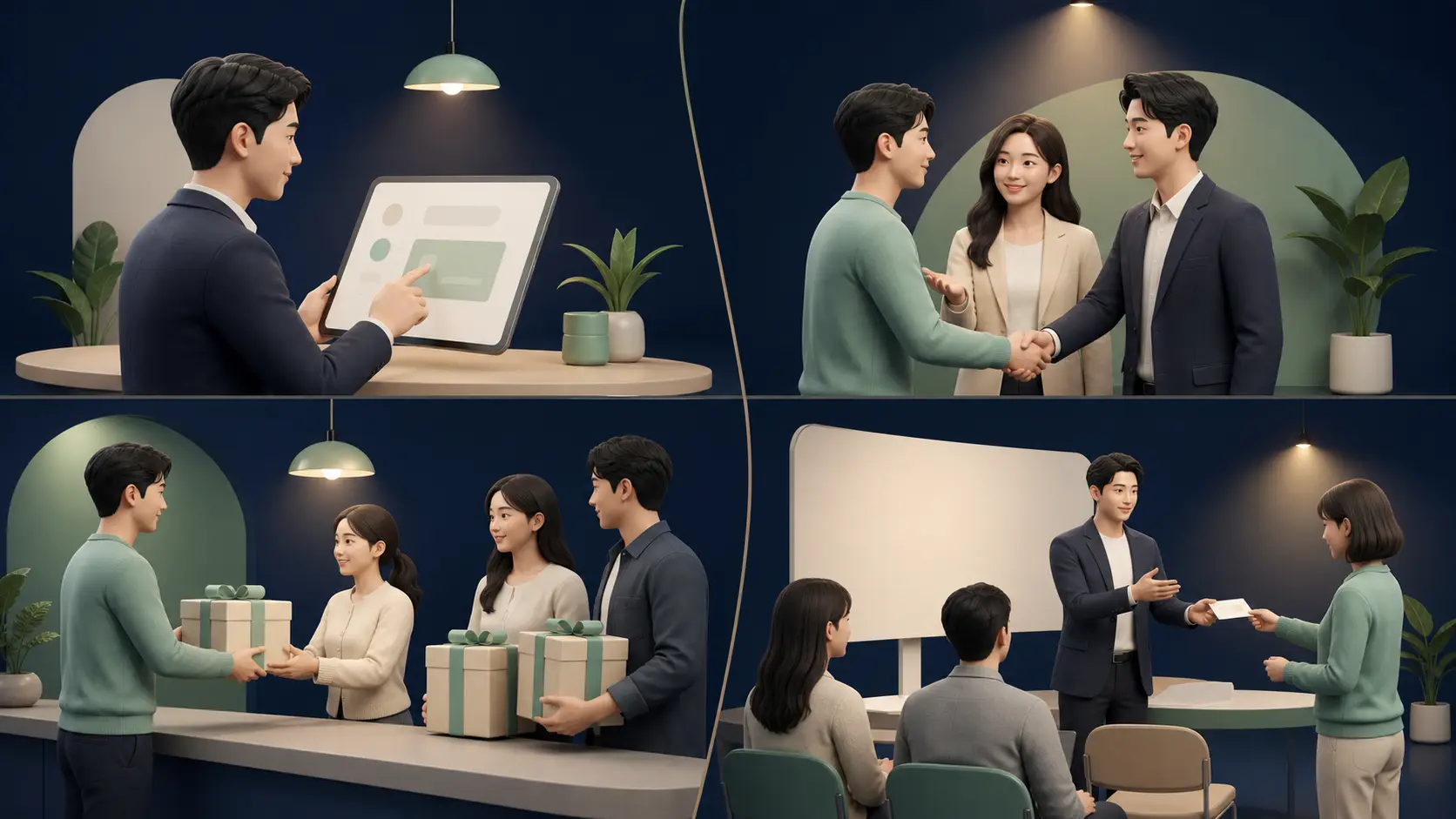 작은 전문 커뮤니티에서 채용공고, 전문가 소개, 공동구매, 워크숍 거래가 일어나는 모습