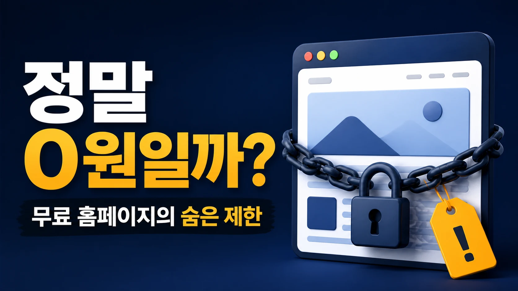 무료 홈페이지가 정말 0원인지 묻는 썸네일