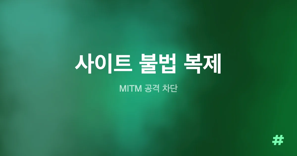 사이트 불법 복제 MITM 공격 차단